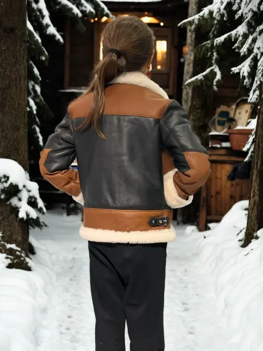 Çocuk Yakalı Parçalı Kürk - Kahve Çocuk Yakalı Parçalı Kürk - Kahve