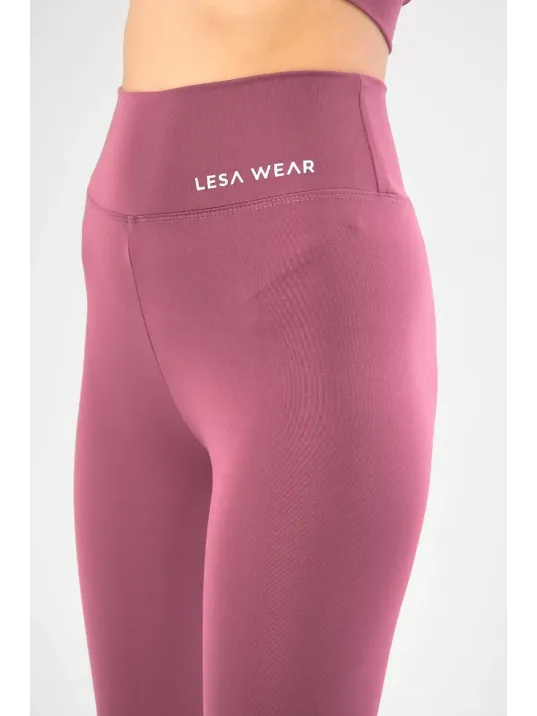 Dalgıç Yüksel Bel Baskılı Tayt - Mor