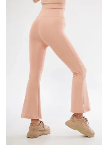 Dalgıç Yüksel Bel İspanyol Paça Tayt - Bej Dalgıç Yüksel Bel İspanyol Paça Tayt - Bej