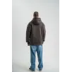 Double Oversize Kapşonlu Nakışlı SweatShirt - Füme