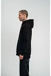 Double Oversize Kapşonlu Nakışlı Sweatshirt - Siyah