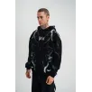 Double Oversize Kapşonlu Şimşek Pano Baskılı SweatShirt - Siyah Double Oversize Kapşonlu Şimşek Pano Baskılı SweatShirt - Siyah