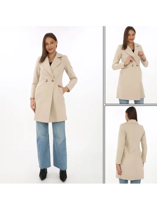 Kadın Kaşe Kaban – Siyah Yünlü Dokuma, Kruvaze Yaka, Astarlı, Cepli, Kuşaklı Uzun Boy Tesettür Uyumlu Kışlık Şık Kaban - Bej Kadın Kaşe Kaban – Siyah Yünlü Dokuma, Kruvaze Yaka, Astarlı, Cepli, Kuşaklı Uzun Boy Tesettür Uyumlu Kışlık Şık Kaban - Bej