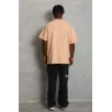 Unisex Oversize Düz Bisiklet Yaka T-Shirt - Bej Unisex Oversize Düz Bisiklet Yaka T-Shirt - Bej