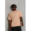 Unisex Oversize Düz Bisiklet Yaka T-Shirt - Bej Unisex Oversize Düz Bisiklet Yaka T-Shirt - Bej