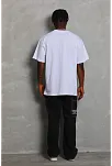 Unisex Oversize Düz Bisiklet Yaka T-shirt - Beyaz