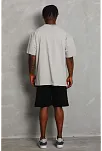Unisex Oversize Düz Bisiklet Yaka T-shirt - Gri