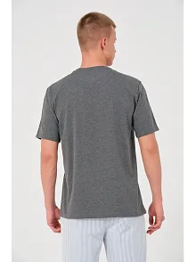 Erkek 24/1 Düz A Kalite Oversize T-shirt - Antrasit