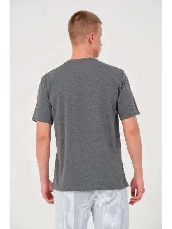 Erkek 24/1 Düz A Kalite Oversize T-shirt - Antrasit