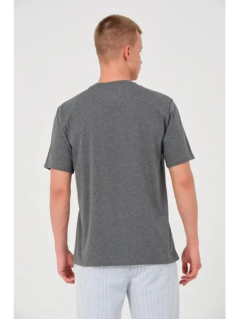 Erkek 24/1 Düz A Kalite Oversize T-shirt - Antrasit