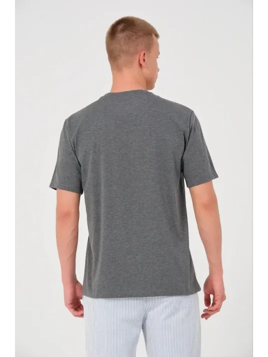 Erkek 24/1 Düz A Kalite Oversize T-shirt - Antrasit