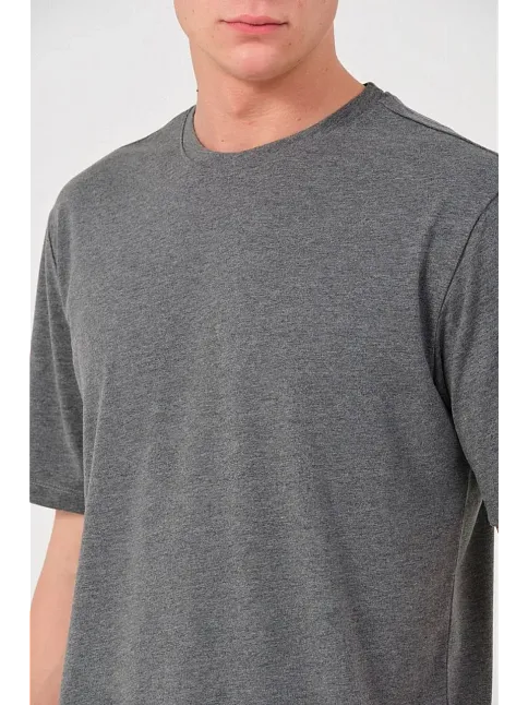 Erkek 24/1 Düz A Kalite Oversize T-shirt - Antrasit