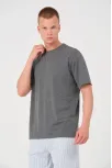 Erkek 24/1 Düz A Kalite Oversize T-shirt - Antrasit
