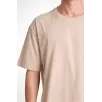 Erkek 24/1 Düz A Kalite Oversize T-shirt - Bej