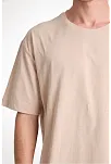 Erkek 24/1 Düz A Kalite Oversize T-shirt - Bej