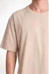 Erkek 24/1 Düz A Kalite Oversize T-shirt - Bej Erkek 24/1 Düz A Kalite Oversize T-shirt - Bej