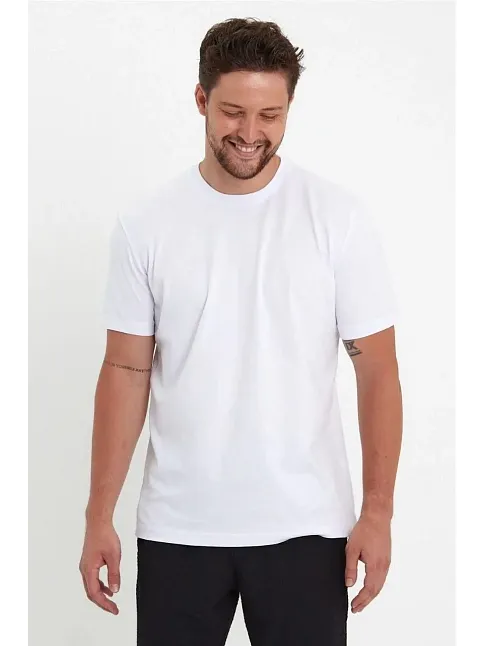 Erkek 24/1 Düz A Kalite Oversize T-shirt - Beyaz