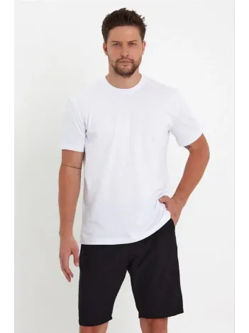 Erkek 24/1 Düz A Kalite Oversize T-shirt - Beyaz