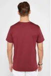Erkek  Düz A Kalite Pamuklu Penye  T-shirt - Bordo