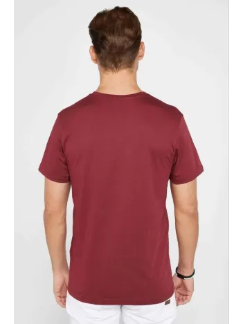 Erkek Düz A Kalite Pamuklu Penye T-shirt - Bordo Erkek Düz A Kalite Pamuklu Penye T-shirt - Bordo