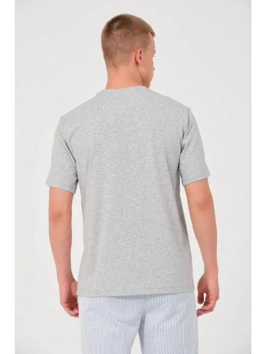 Erkek 24/1 Düz A Kalite Oversize T-shirt - Gri
