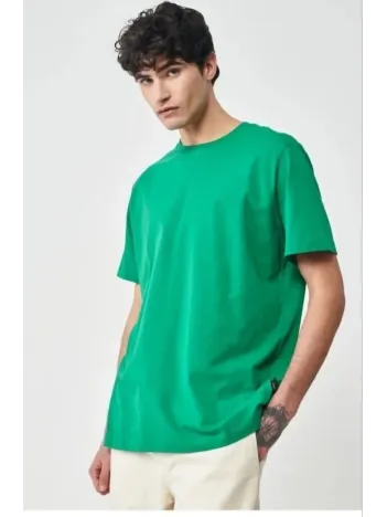 Erkek 24/1 Düz A Kalite Oversize T-shirt - Yeşil