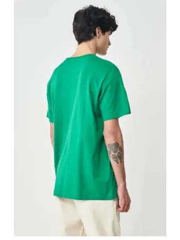 Erkek 24/1 Düz A Kalite Oversize T-shirt - Yeşil