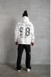 Erkek 98 Baskılı Kapşonlu Sweat - Beyaz