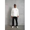 Erkek 98 Baskılı Kapşonlu Sweat - Beyaz