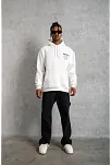 Erkek 98 Baskılı Kapşonlu Sweat - Beyaz