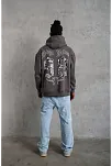Erkek 98 Baskılı Kapşonlu Sweat - Gri