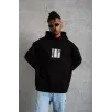 Erkek Ön Arka Baskılı Kapşonlu Sweat - Siyah Erkek Ön Arka Baskılı Kapşonlu Sweat - Siyah