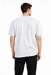 Erkek Asit Yıkama Bisiklet Yaka Kısa Kollu Oversize T-shirt Tişört - Beyaz