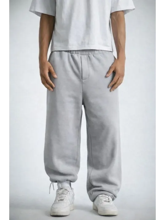 Erkek Baggy Alt Eşofman - Gri Erkek Baggy Alt Eşofman - Gri