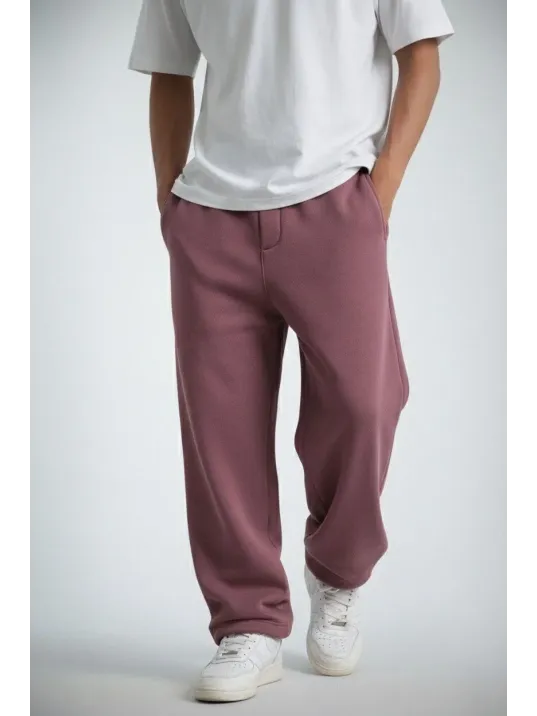 Erkek Baggy Alt Eşofman - Gül Kurusu Erkek Baggy Alt Eşofman - Gül Kurusu