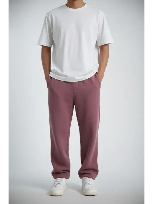 Erkek Baggy Alt Eşofman - Gül Kurusu Erkek Baggy Alt Eşofman - Gül Kurusu