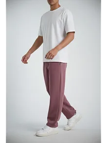 Erkek Baggy Alt Eşofman - Gül Kurusu