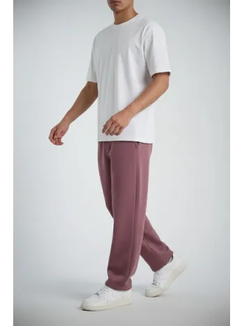 Erkek Baggy Alt Eşofman - Gül Kurusu