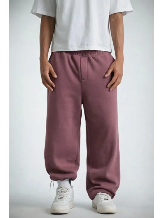 Erkek Baggy Alt Eşofman - Gül Kurusu Erkek Baggy Alt Eşofman - Gül Kurusu