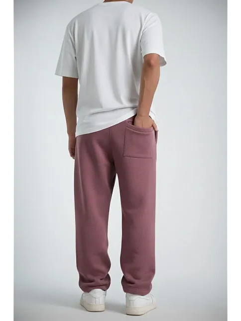 Erkek Baggy Alt Eşofman - Gül Kurusu