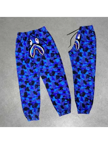 Unisex Pubg Bape x Shark Eşofman Altı - Mavi Unisex Pubg Bape x Shark Eşofman Altı - Mavi