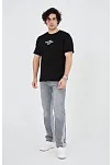 Erkek Baskılı 24/1 Penye T-shirt - Siyah