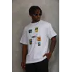 Unisex Oversize Baskılı Bisiklet Yaka T-Shirt - Beyaz Unisex Oversize Baskılı Bisiklet Yaka T-Shirt - Beyaz