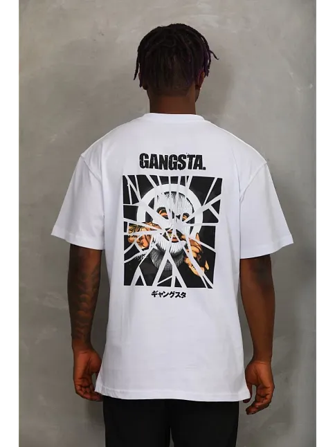 Erkek Baskılı T-shirt Kısa Kol Bisiklet Yaka Regular Fit Rahat Kalıp Günlük Tişört - Beyaz