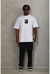 Erkek Kısa Kol Baskılı Bisiklet Yaka T-shirt - Beyaz