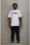 Erkek Baskılı T-shirt Kısa Kol Bisiklet Yaka Regular Fit Rahat Kalıp Günlük Tişört - Beyaz