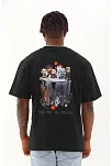 Erkek Baskılı T-shirt Kısa Kol Bisiklet Yaka Regular Fit Rahat Kalıp Günlük Tişört - Siyah