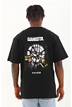 Erkek Baskılı T-shirt Kısa Kol Bisiklet Yaka Regular Fit Rahat Kalıp Günlük Tişört - Siyah