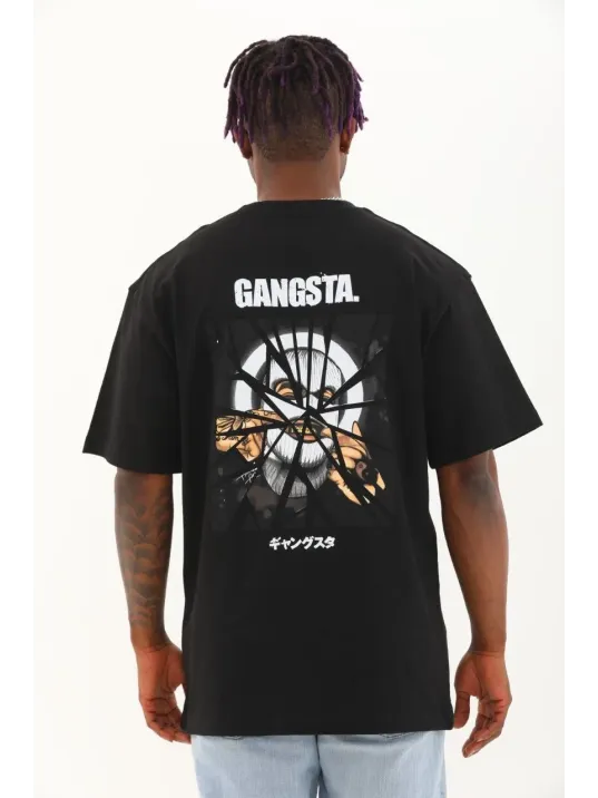 Unisex Oversize Baskılı Bisiklet Yaka T-Shirt - Siyah Unisex Oversize Baskılı Bisiklet Yaka T-Shirt - Siyah