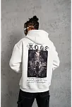 Erkek Baskılı Kapüşonlu Sweat - Beyaz